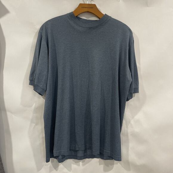 Tricots St Raphael T-Shirt Men Sz S Mineral Blue Crewneck Short Sleeve FLAW - Picture 1 of 13